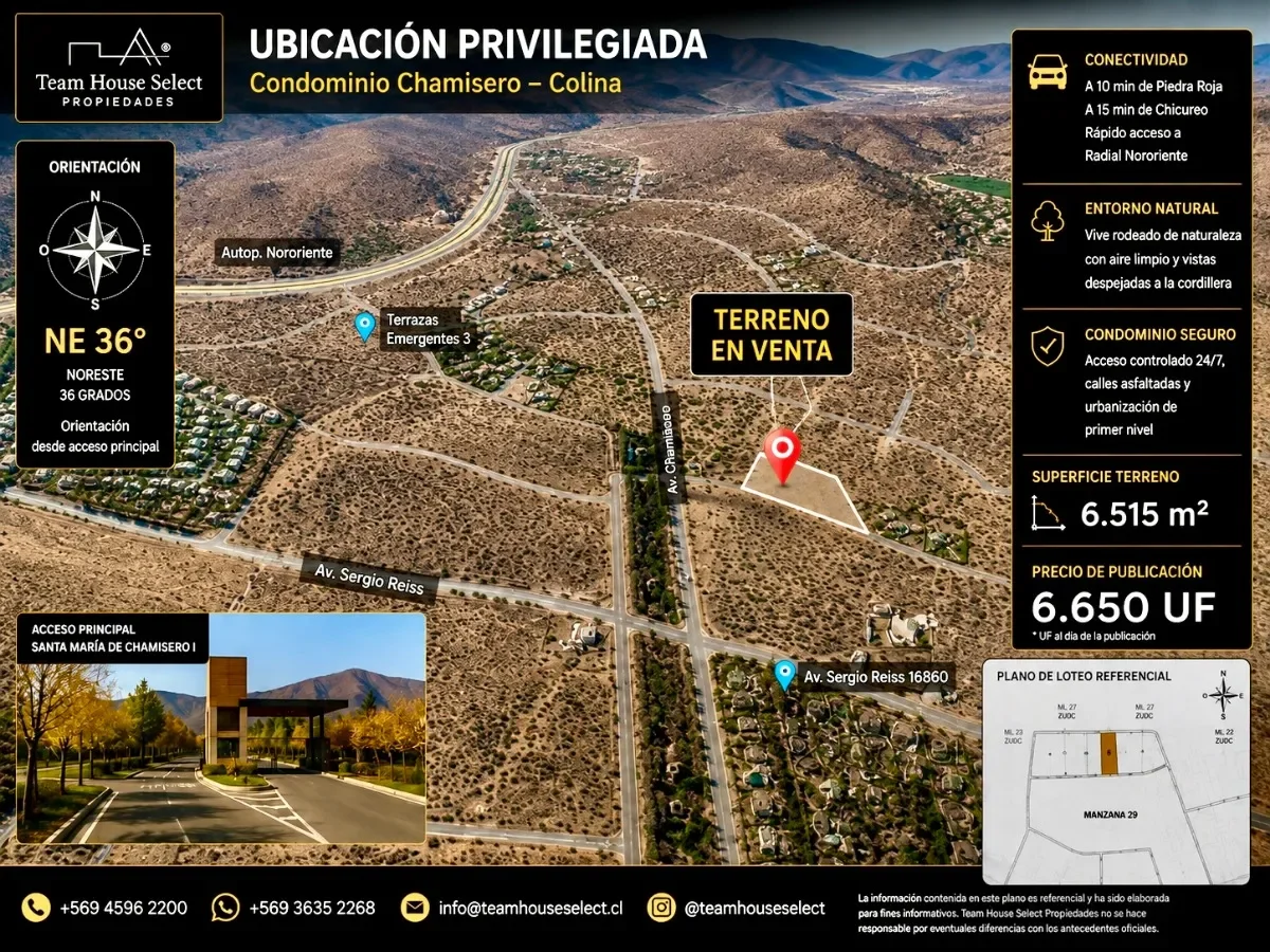 Oportunidad Venta Santa María De Chamisero I Chicureo - 1